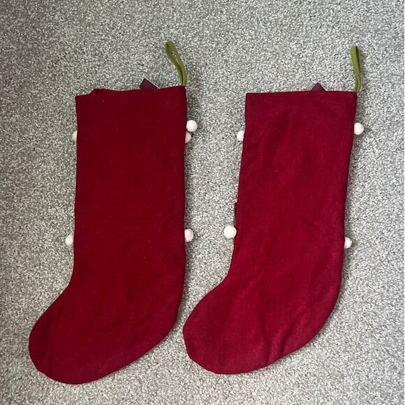 Lot of 2 VTG ITR Stockings Large Felt Santa Snowman Christmas Holiday Reindeer - Picture 2 of 11